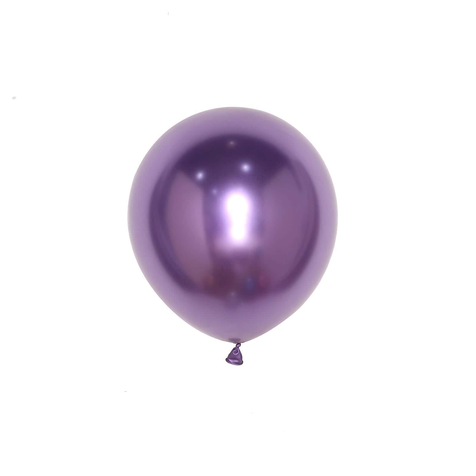 25 Pack 12" Metallic Chrome Purple Latex Helium Air Party Balloons