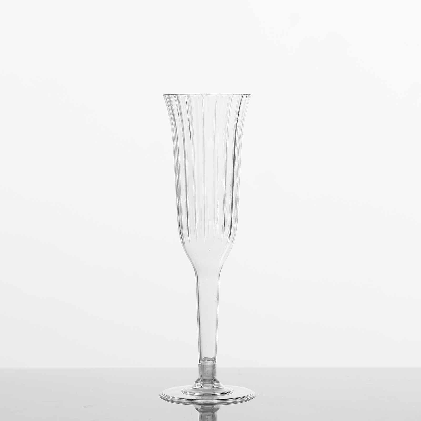 12-Pack Plastic Champagne Flutes Clear Flared Design - Lightweight Disposable Toasting Glasses 6oz