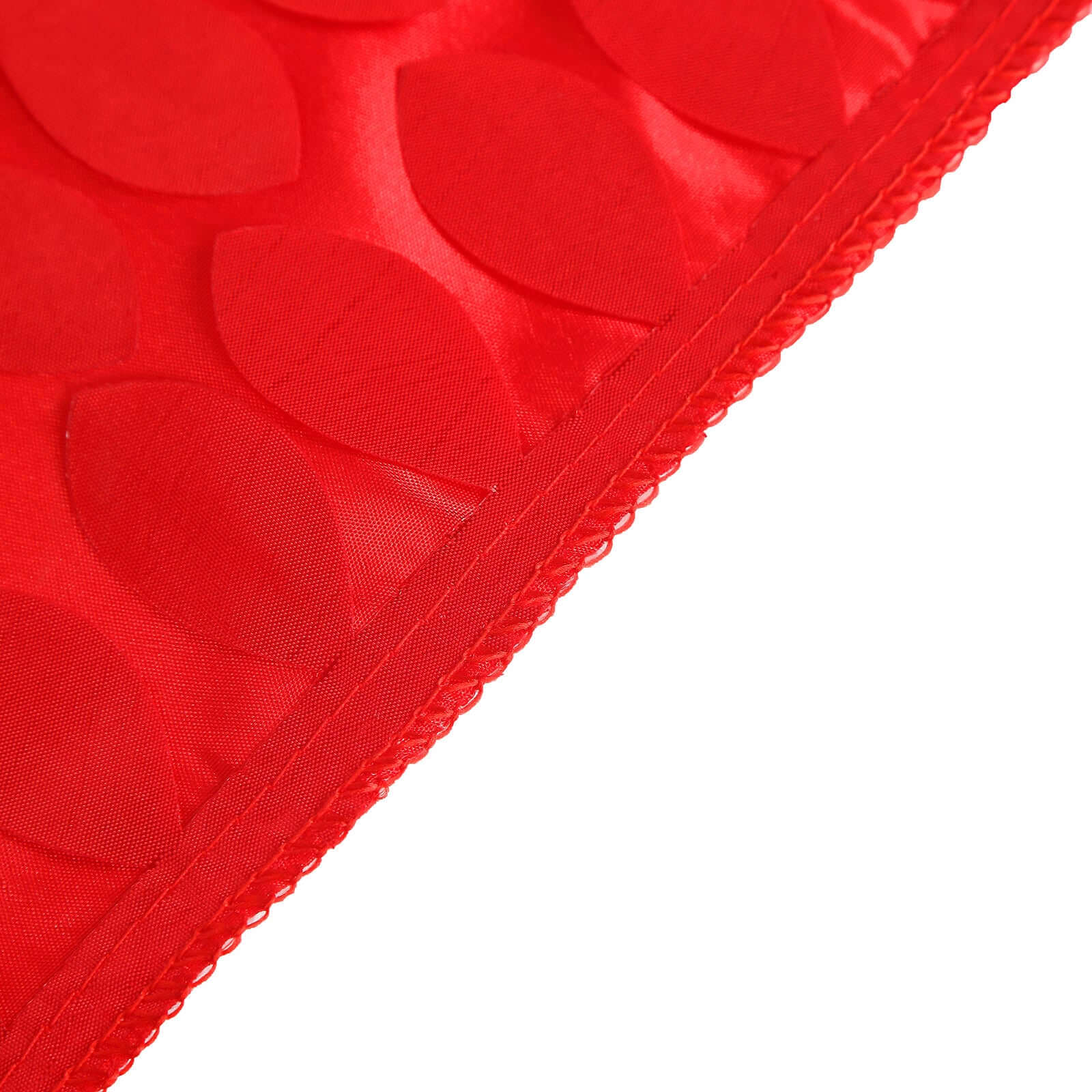 Taffeta 90"x156" Rectangle Tablecloth Red | 3D Leaf Petal Design Seamless Table Cover