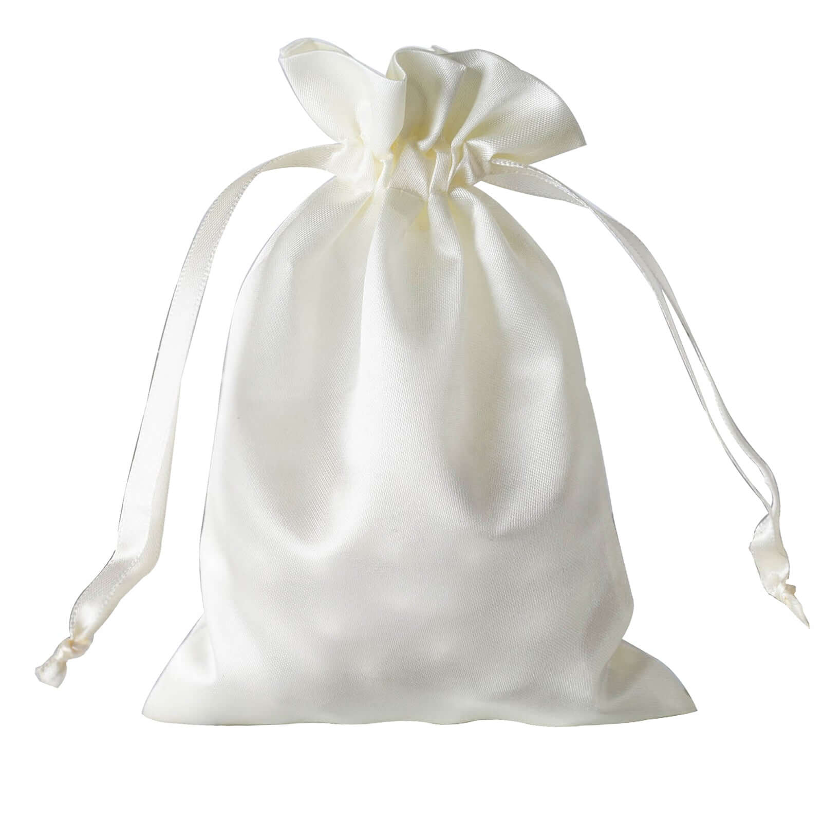 12 Pack 5"x7" Ivory Satin Drawstring Wedding Party Favor Gift Bags