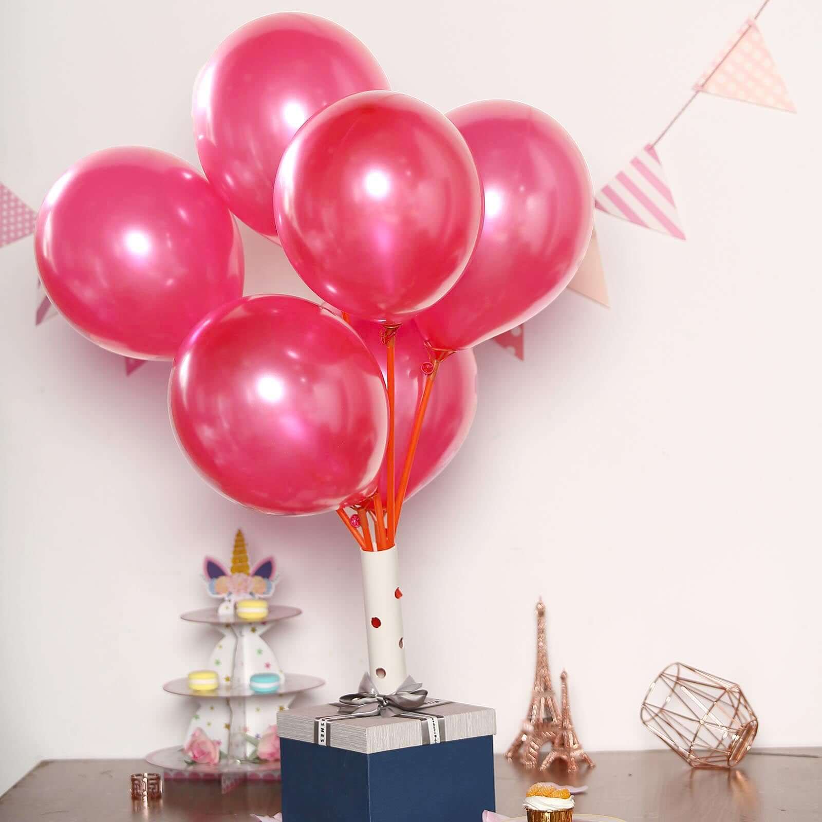 25 Pack 12" Shiny Pearl Wine Latex Helium, Air or Water Balloons