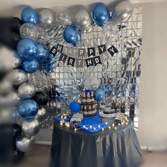 Shiny Silver Metallic Foil Rectangle Curtain Party Backdrop Door Window Curtain - 3ftx6.5ft