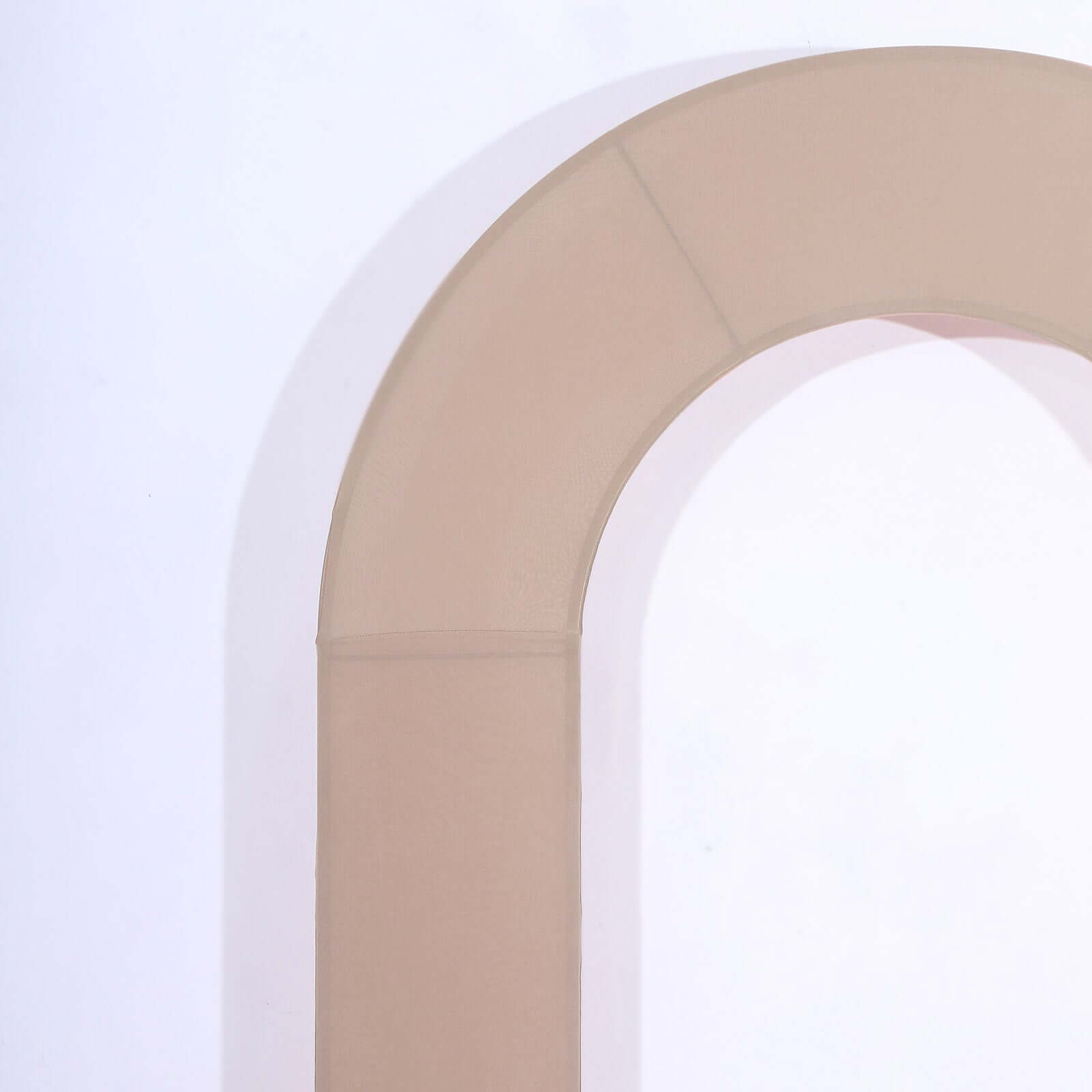 8ft Nude Spandex Fitted Open Arch Wedding Arch Cover, Double-Sided U-Shaped Backdrop Slipcover