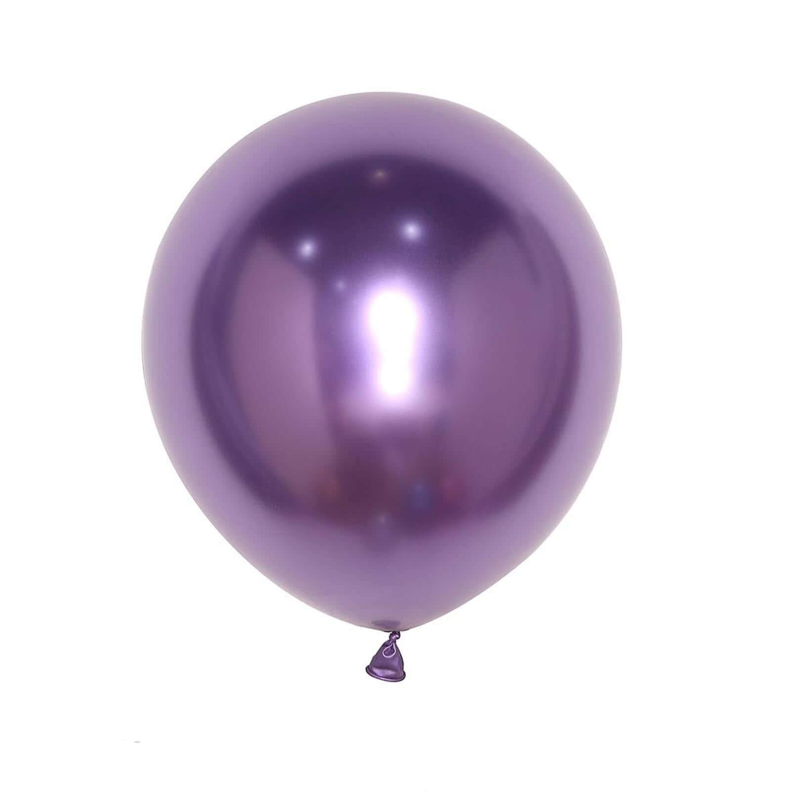 25 Pack 12" Metallic Chrome Purple Latex Helium Air Party Balloons