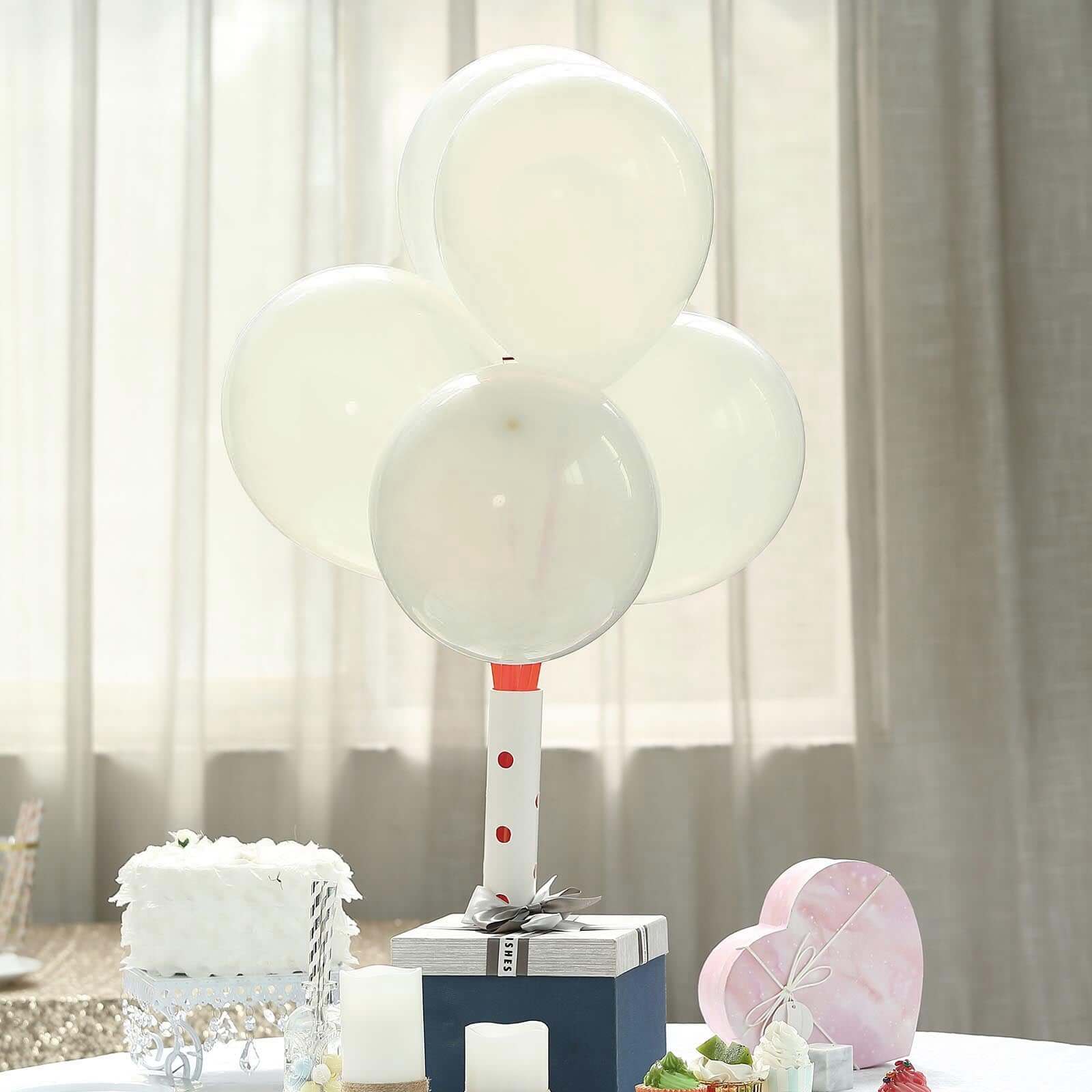 25 Pack 10" Matte Pastel Off White Helium Air Latex Party Balloons