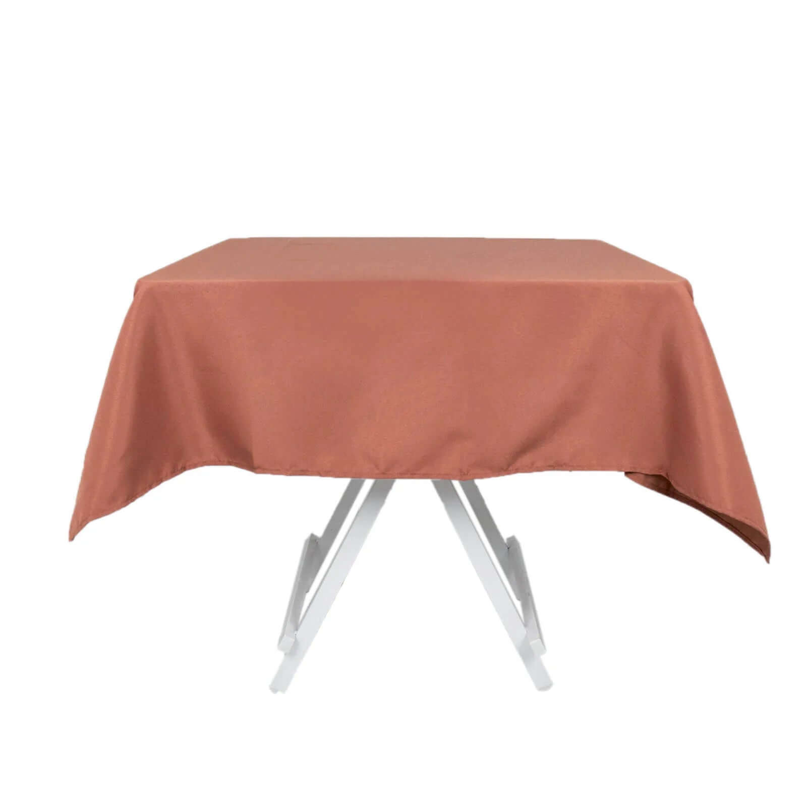 Premium Polyester 54"x54" Square Tablecloth Terracotta (Rust) - Stain and Wrinkle-Resistant 220GSM Table Cover