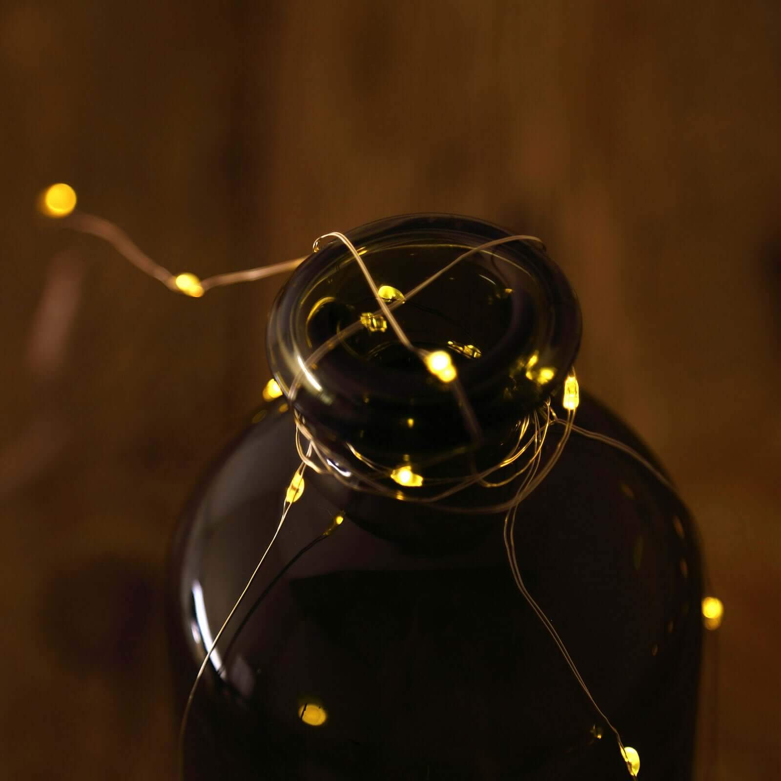 20 LED Micro Fairy String Lights Starry Bright Design Warm White - Battery Operated Party Accent 90"
