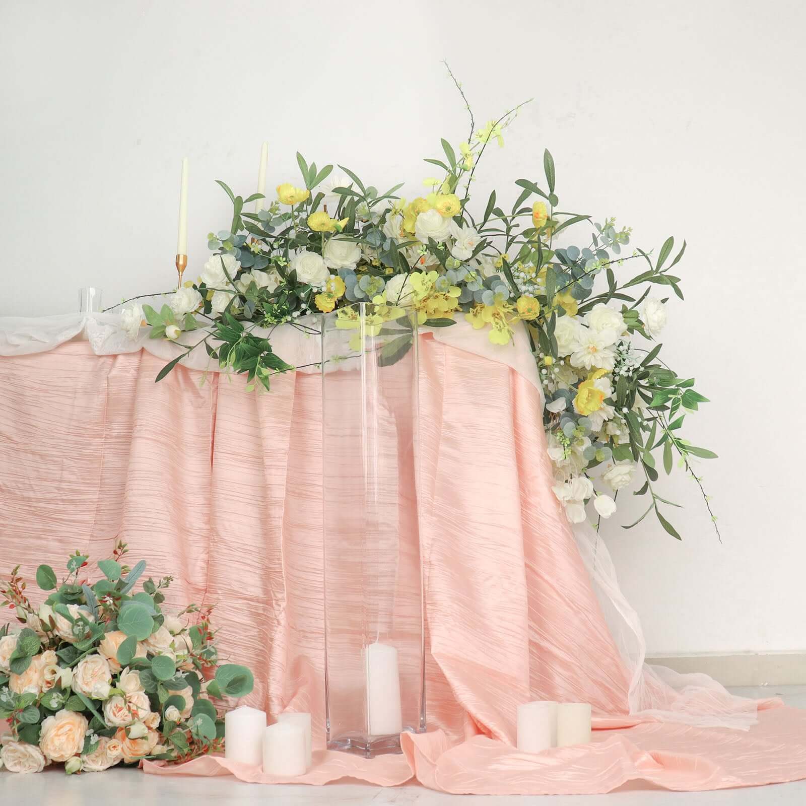 2-Pack Glass Cylinder Vases Square Clear - Durable Heavy Duty Floral Centerpieces for Weddings 28"