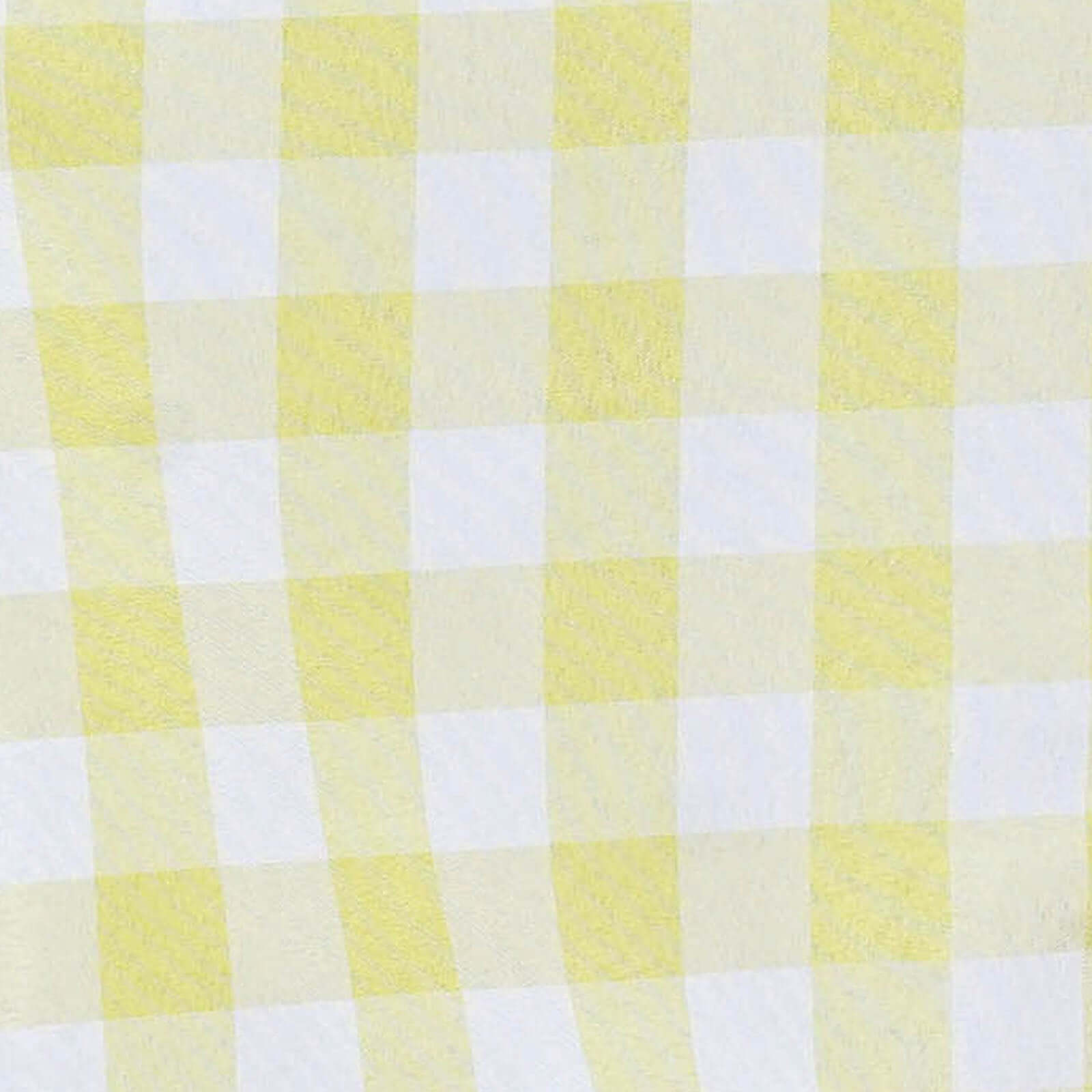 54"x54" White Yellow Seamless Buffalo Plaid Square Table Overlay, Checkered Gingham Polyester Table Overlay