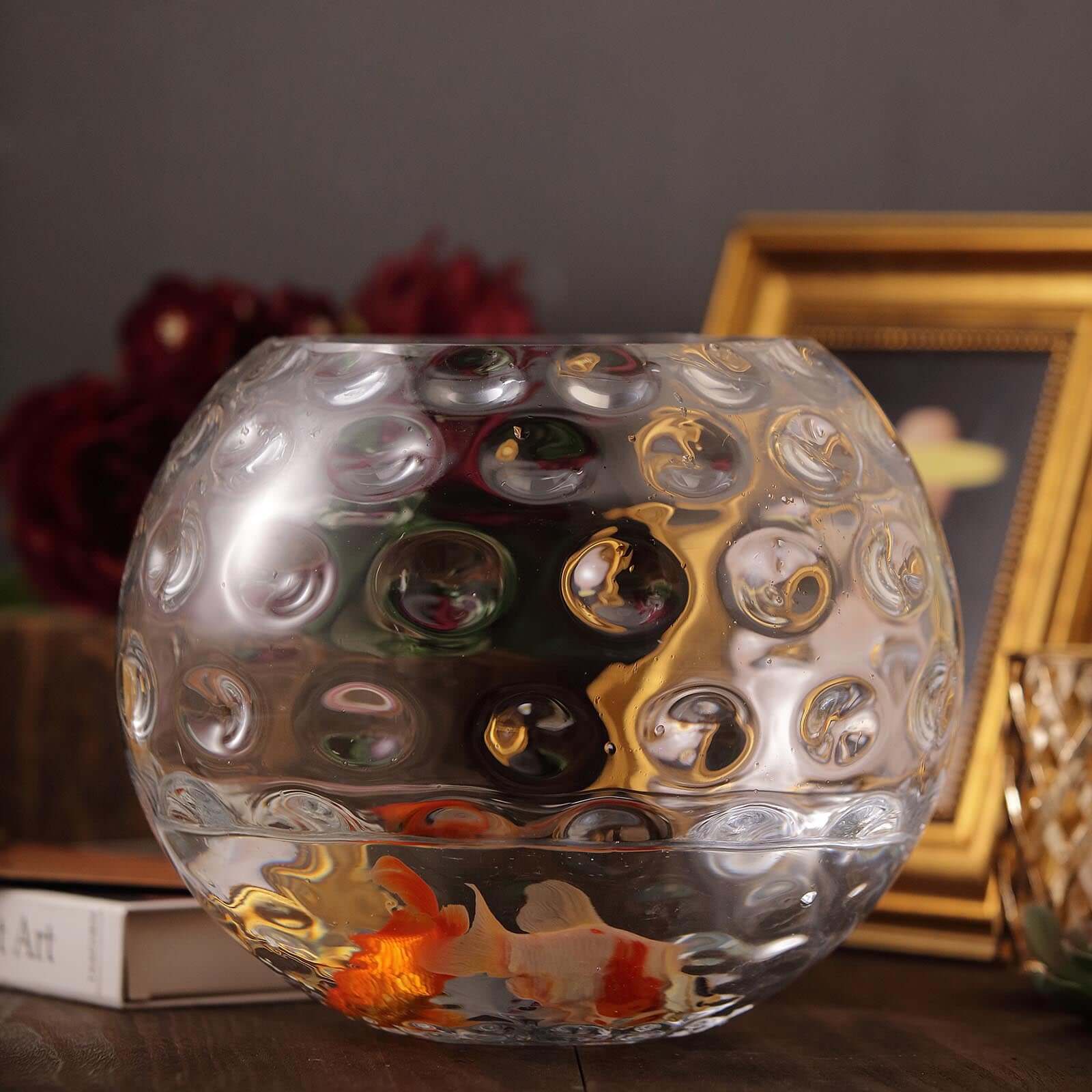 2-Pack Glass Bubble Vases Sphere Hobnail Design Clear Round - Decorative Votive Tealight Wedding Centerpieces 8"