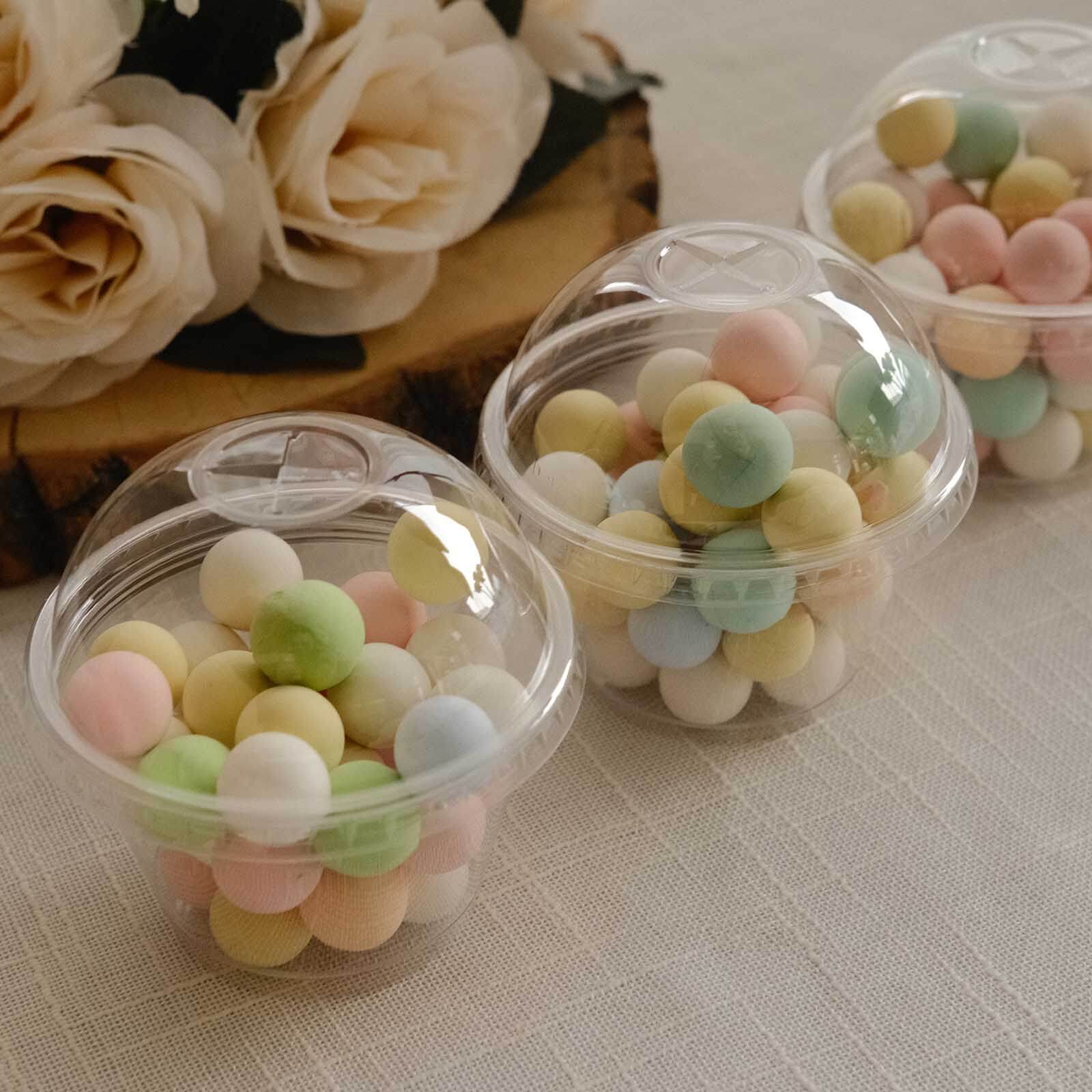 50-Pack Plastic Dessert Parfait Cups Clear Dome Lid - Perfect for Ice Cream 7oz