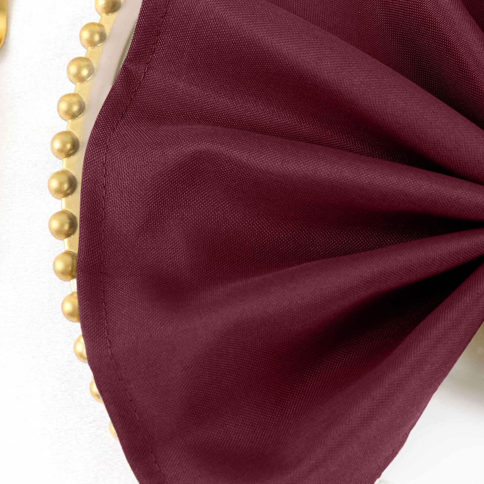 5 Pack Polyester 17"x17" Napkins Burgundy - Durable & Wrinkle Resistant Dinner Napkins