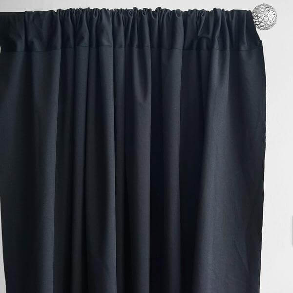 2 Pack Black Scuba Polyester Event Curtain Drapes, Durable Flame Resistant Backdrop Event Panels Wrinkle Free with Rod Pockets - 10ftx10ft