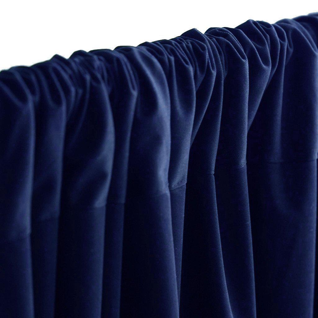 2 Pack Navy Blue Scuba Polyester Event Curtain Drapes, Durable Flame Resistant Backdrop Event Panels Wrinkle Free with Rod Pockets - 10ftx10ft