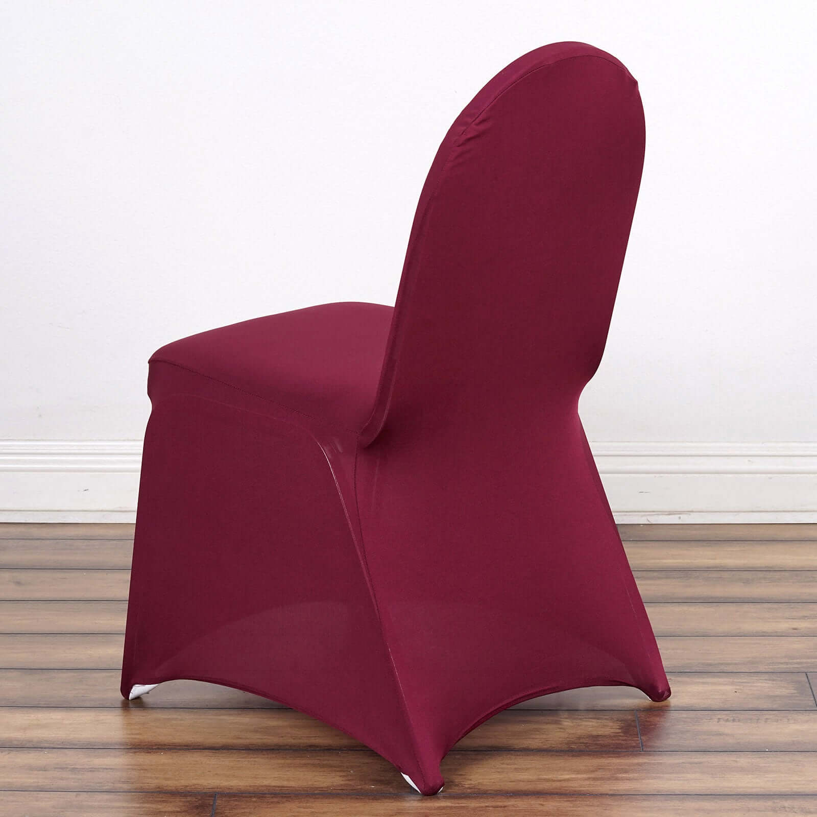 Spandex Chair Cover for Banquet Chairs Burgundy - Stretch 160GSM Fabric with Slip-On Slipcover