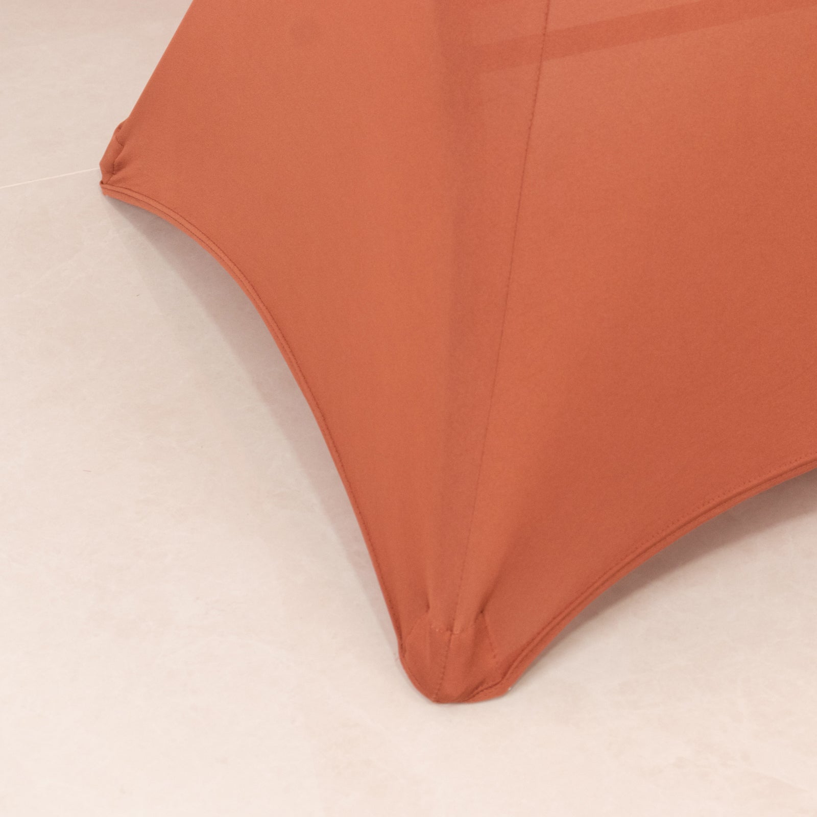 Spandex 33"-36" Round Cocktail Table Cover Terracotta (Rust) - Easy to Maintain Stretch Fitted Highboy Tablecloth
