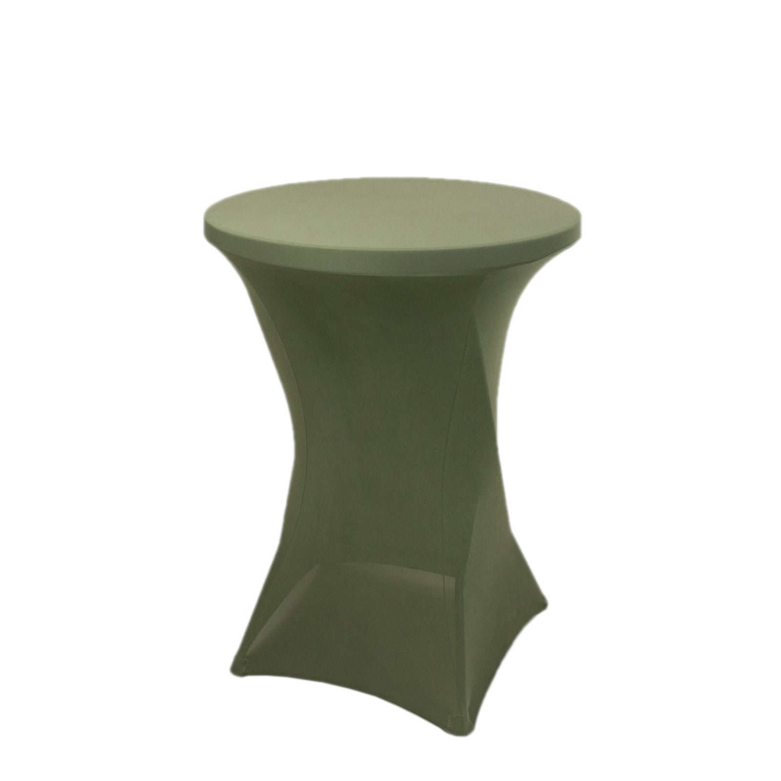 Spandex 24"-32" Round Cocktail Table Cover Dusty Sage Green - Easy to Maintain Stretch Fitted Highboy Tablecloth
