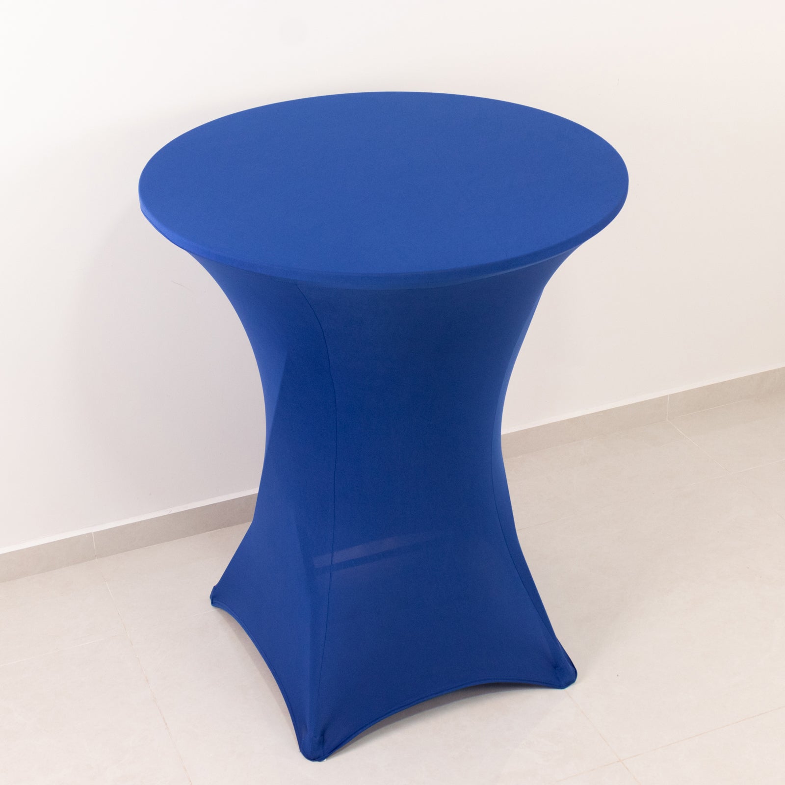 Spandex 33"-36" Round Cocktail Table Cover Royal Blue - Easy to Maintain Stretch Fitted Highboy Tablecloth