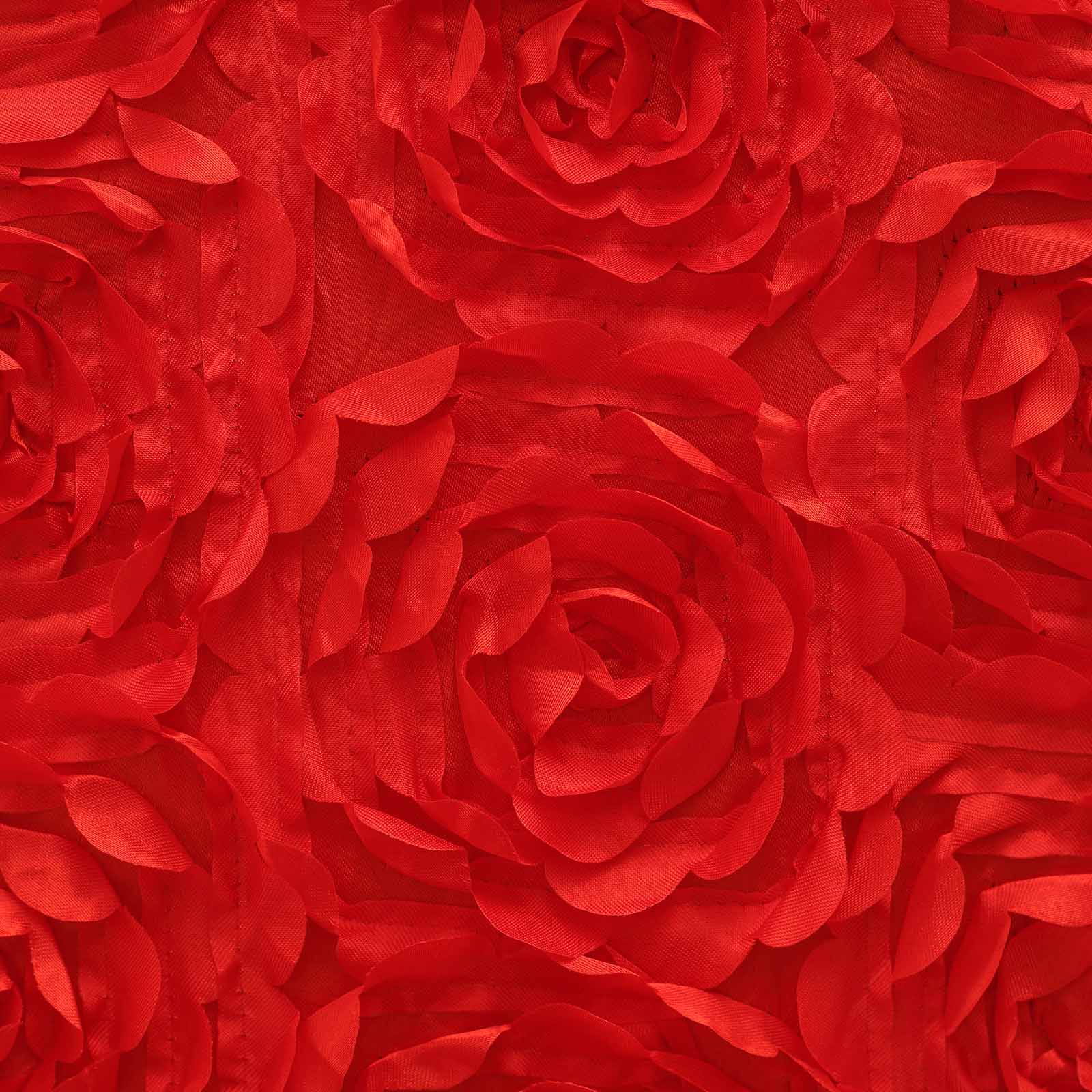 Satin Rosette Chair Cover for Banquet Chairs Red - Stretch Fitted Slip-On Slipcover