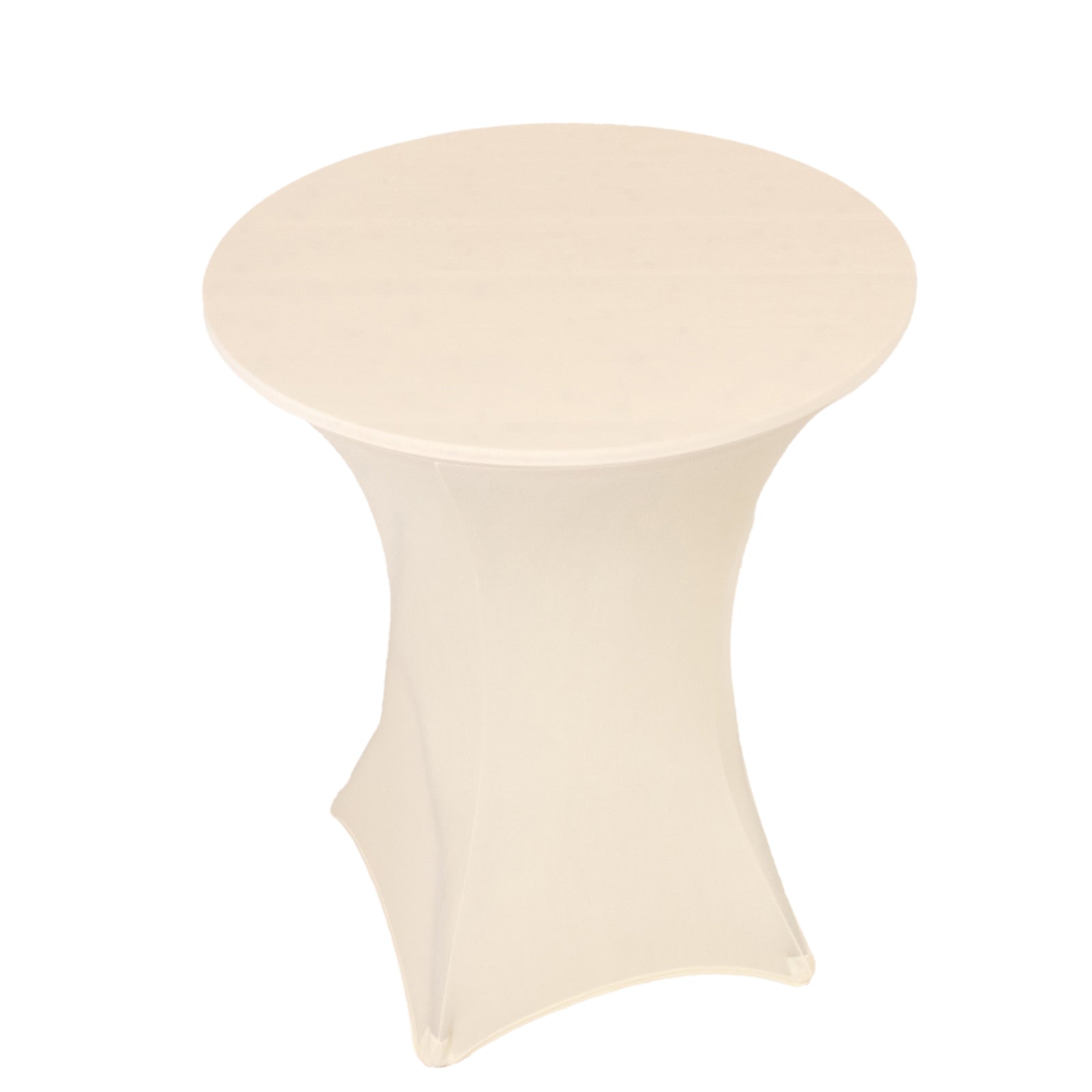 Spandex 33"-36" Round Cocktail Table Cover Ivory - Easy to Maintain Stretch Fitted Highboy Tablecloth