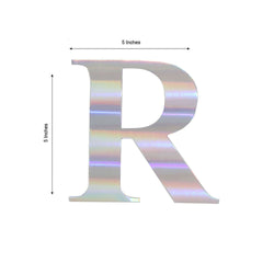 4 Pack 5" Iridescent Alphabet Stickers Banner, Customizable Stick on Letters - R
