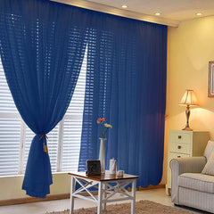 2 Pack Navy Blue Sheer Chiffon Event Curtain Drapes, Durable Flame Resistant Premium Organza Backdrop Event Panels With Rod Pockets - 10ftx10ft