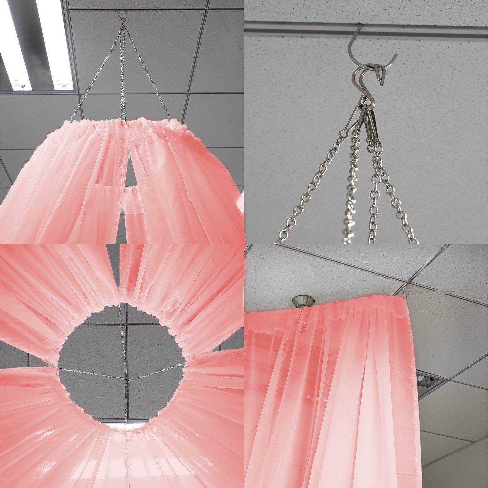 10ftx30ft Blush Sheer Ceiling Drape Curtain Panels Durable Flame Resistant Fabric