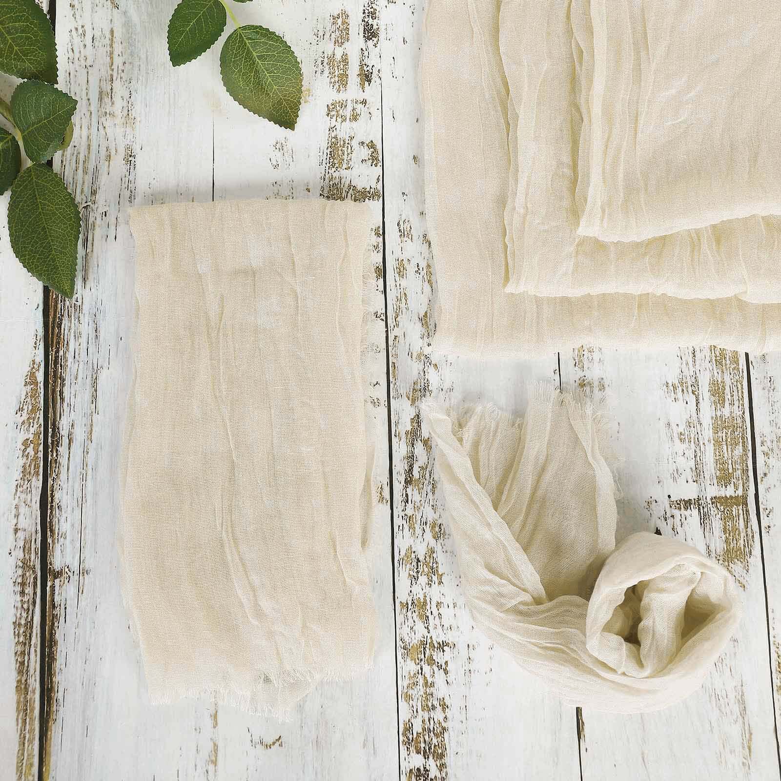 5 Pack Gauze Cheesecloth 24"x19" Napkins Cream Reusable Dinner Napkins