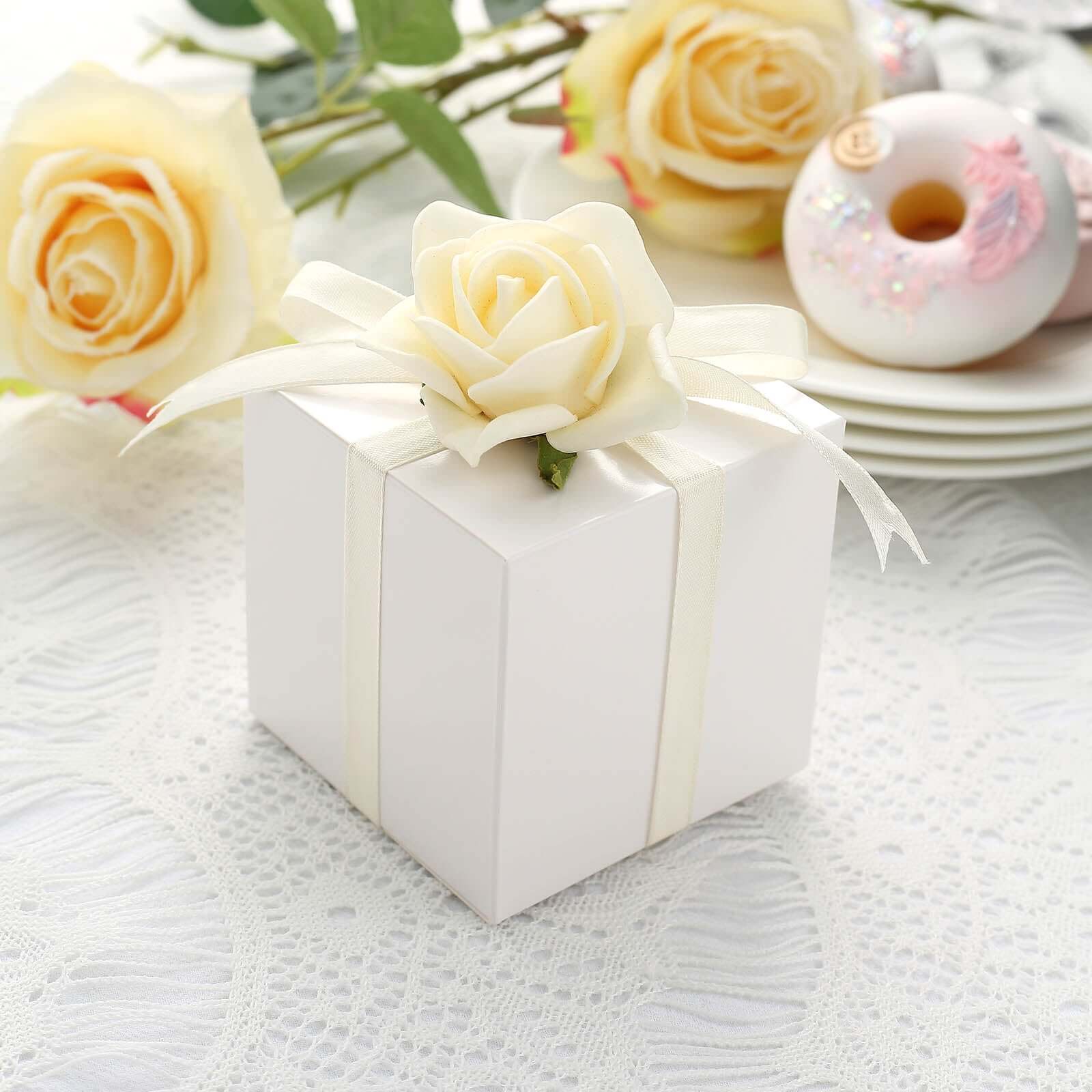 100 Pack 3" Easy DIY White Party Or Shower Favor Candy Gift Boxes
