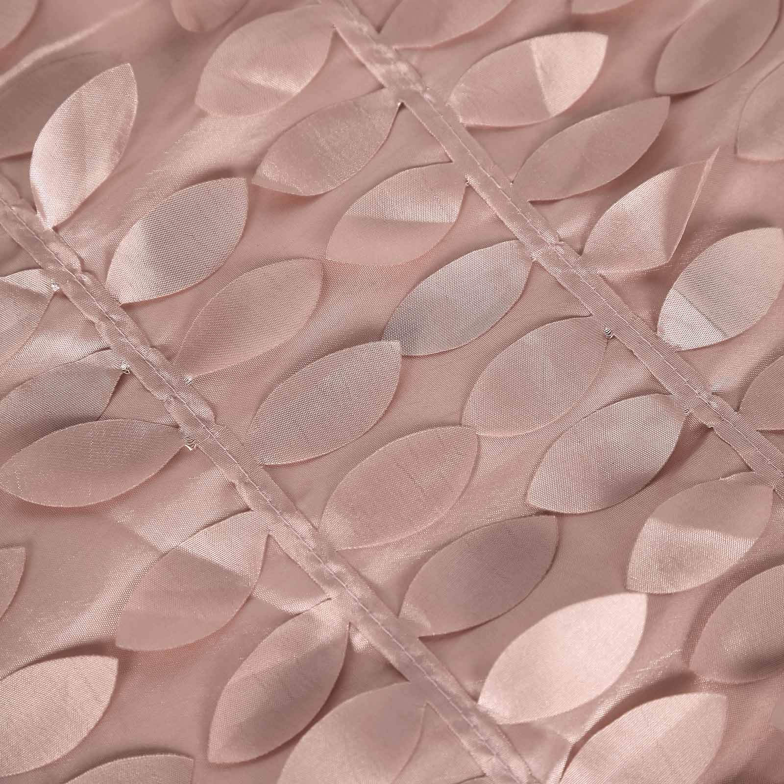 Taffeta 90"x132" Rectangle Tablecloth Dusty Rose | 3D Leaf Petal Design Seamless Table Cover