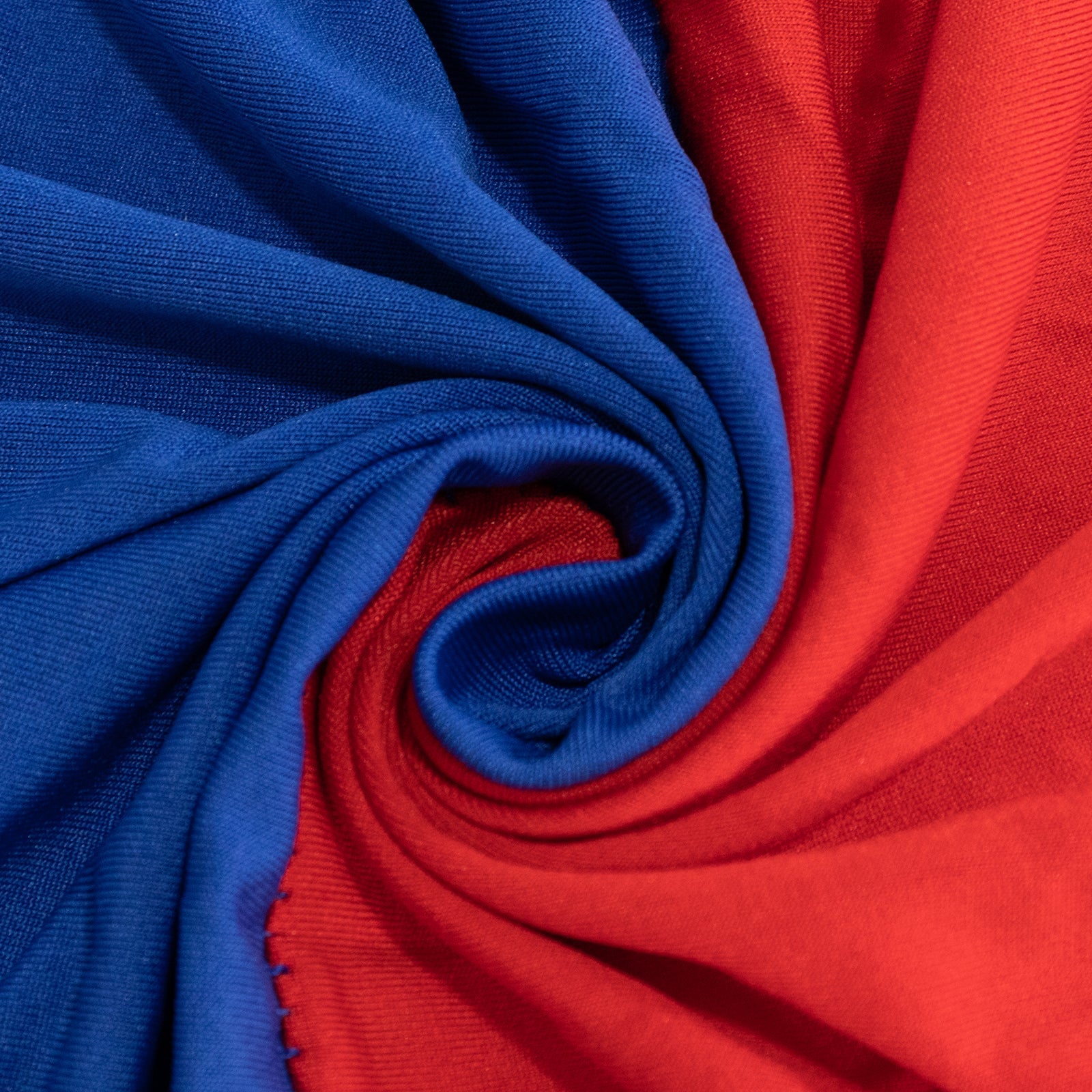 Stretch Spandex 72"x30" Rectangle Table Cover Royal Blue/Red Cross Over Design - Two-Piece Fitted Tablecloth with Elastic Foot Pockets