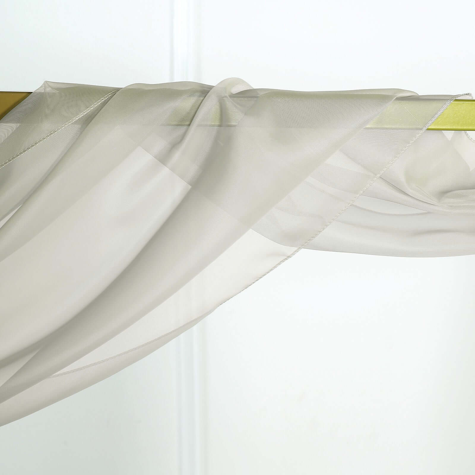 18ft Silver Sheer Organza Wedding Arch Drapery Fabric, Window Scarf Valance