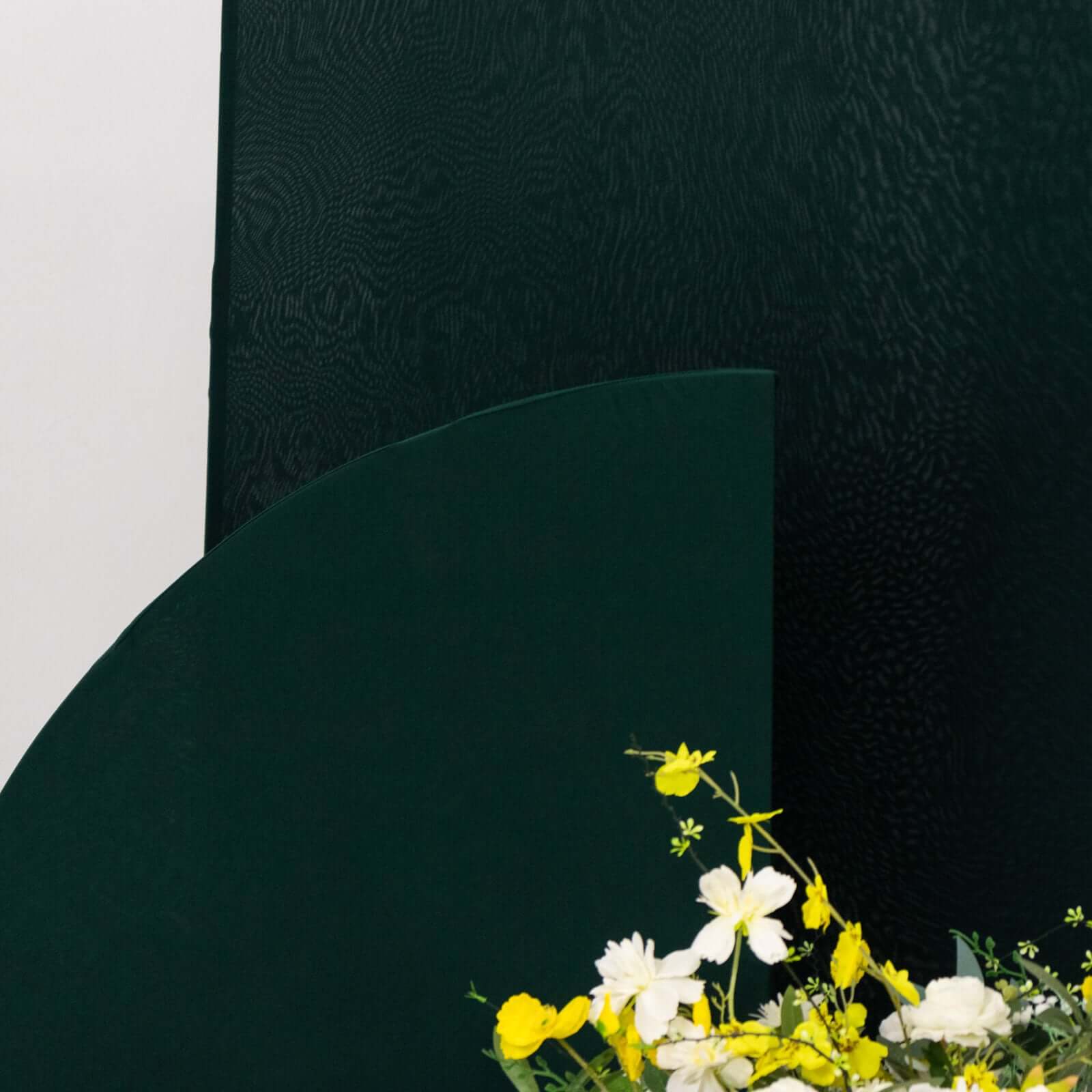 Set of 4 Matte Hunter Emerald Green Spandex Half Moon Chiara Backdrop Stand Covers, Custom Fitted Wedding Arch Covers - 2.5ft,5ft,6ft,7ft