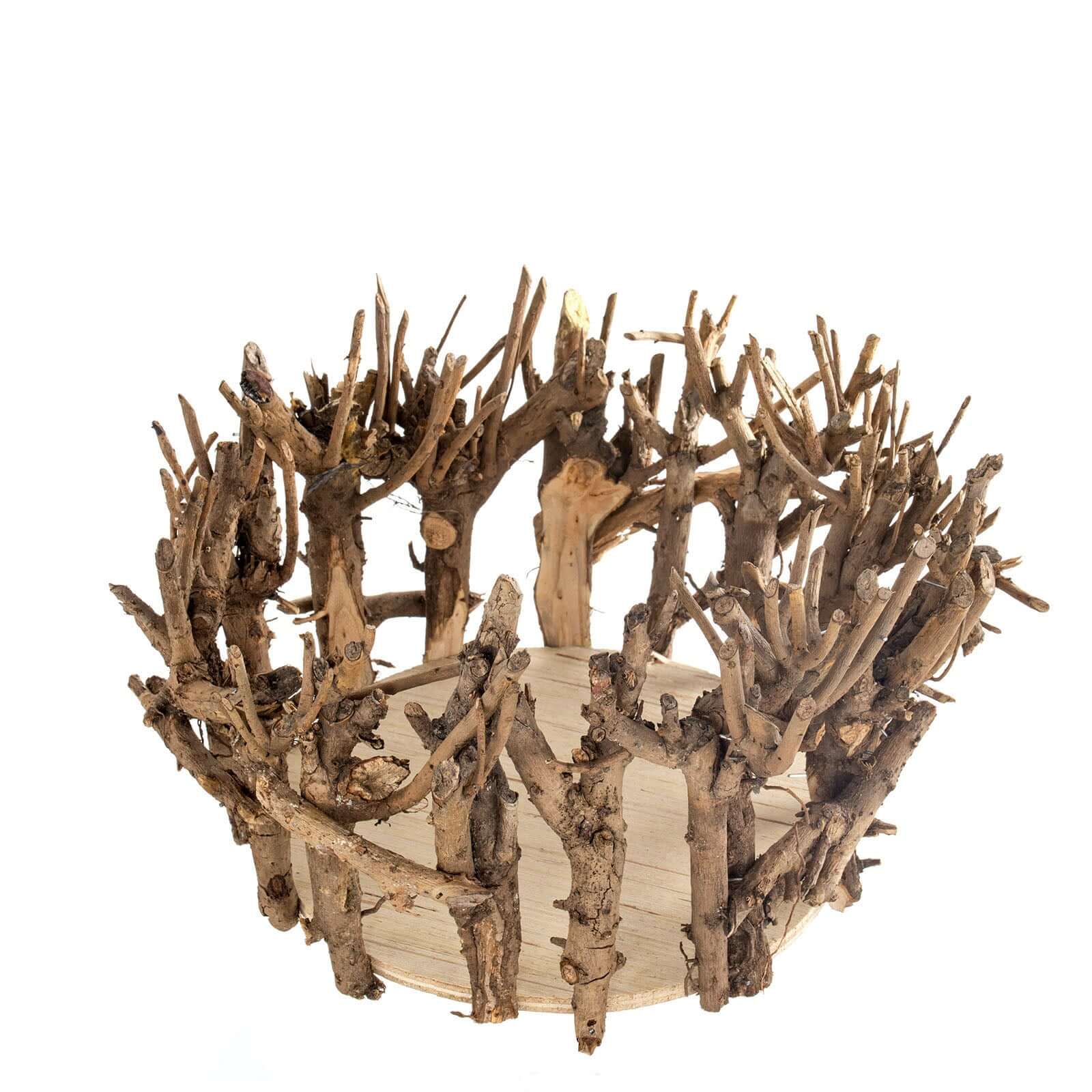 Natural Wooden Candle Holder Centerpiece - Rustic Mini Flower Vase for Events & Tables 6"