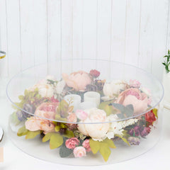 Acrylic Cake Stand Display Box Transparent Clear 18" Round - Decorative Pedestal Riser for Weddings