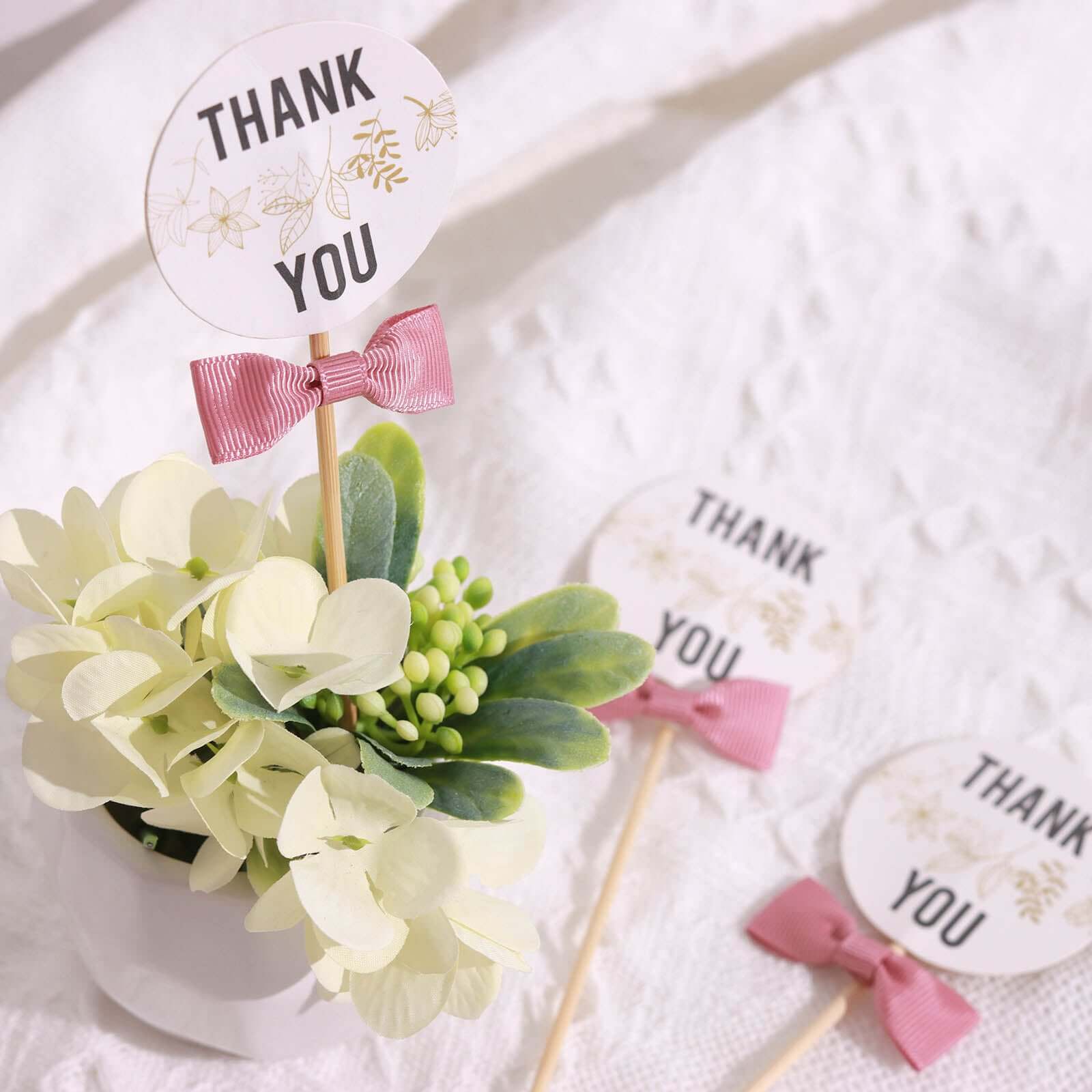 50 Pcs 1.5" Mauve Grosgrain Pre Tied Ribbon Bows, Gift Basket Party Favor Bags Decor - Polyester