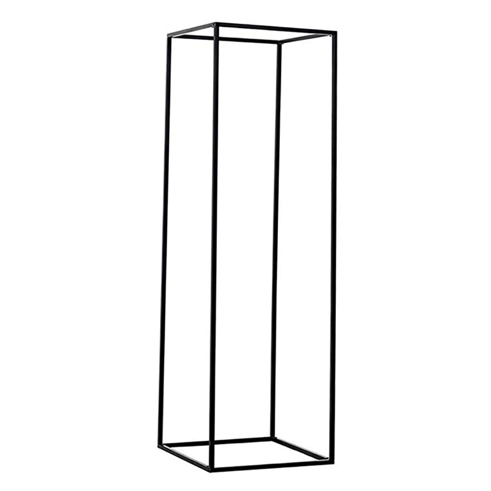 2-Pack Wedding Flower Stand Matte Black Metal Geometric Column Frame Rectangular - Versatile Floral Pedestal for Sophisticated Arrangements 40"