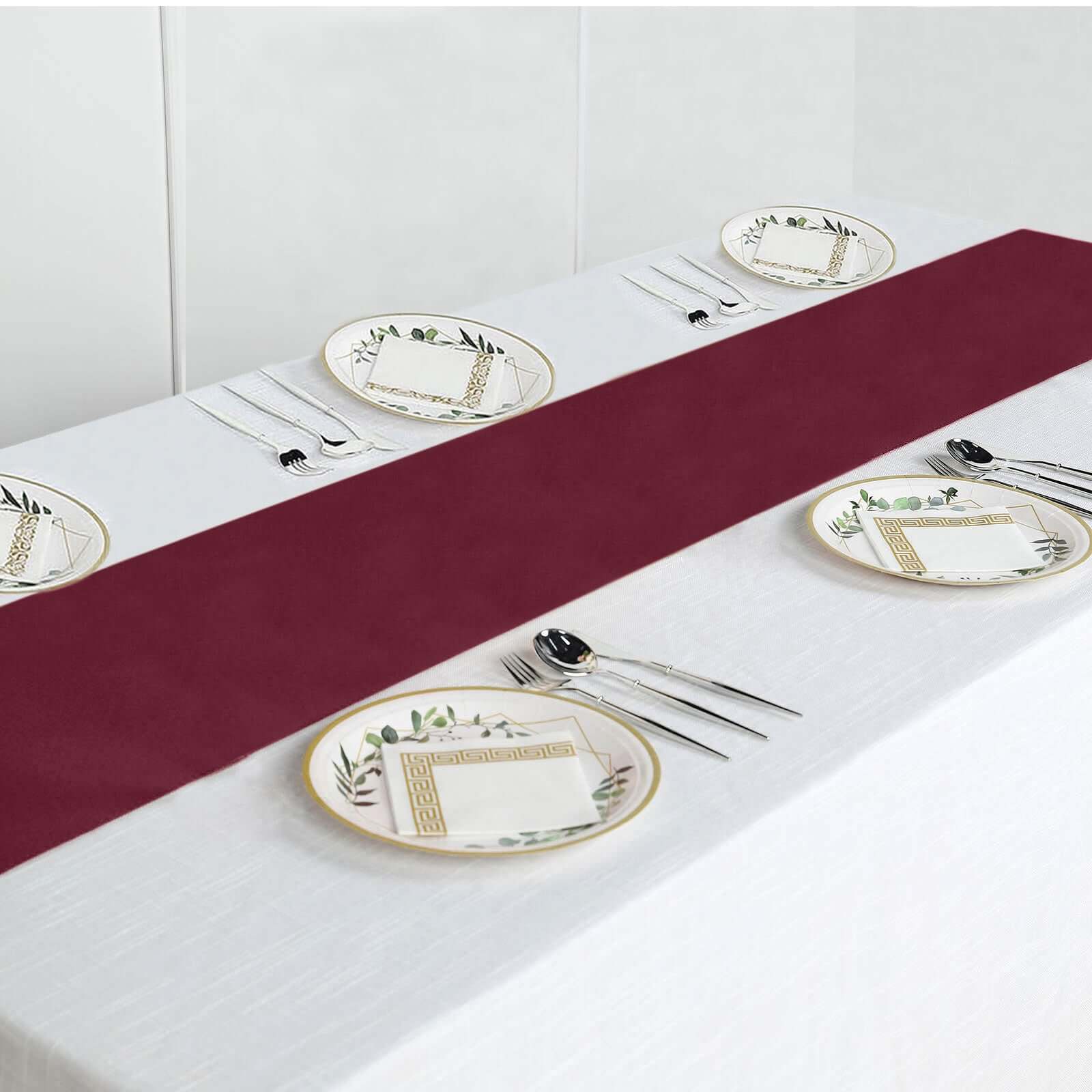 Polyester 12"x108" Table Runner Burgundy - Durable & Wrinkle-Resistant Table Decor