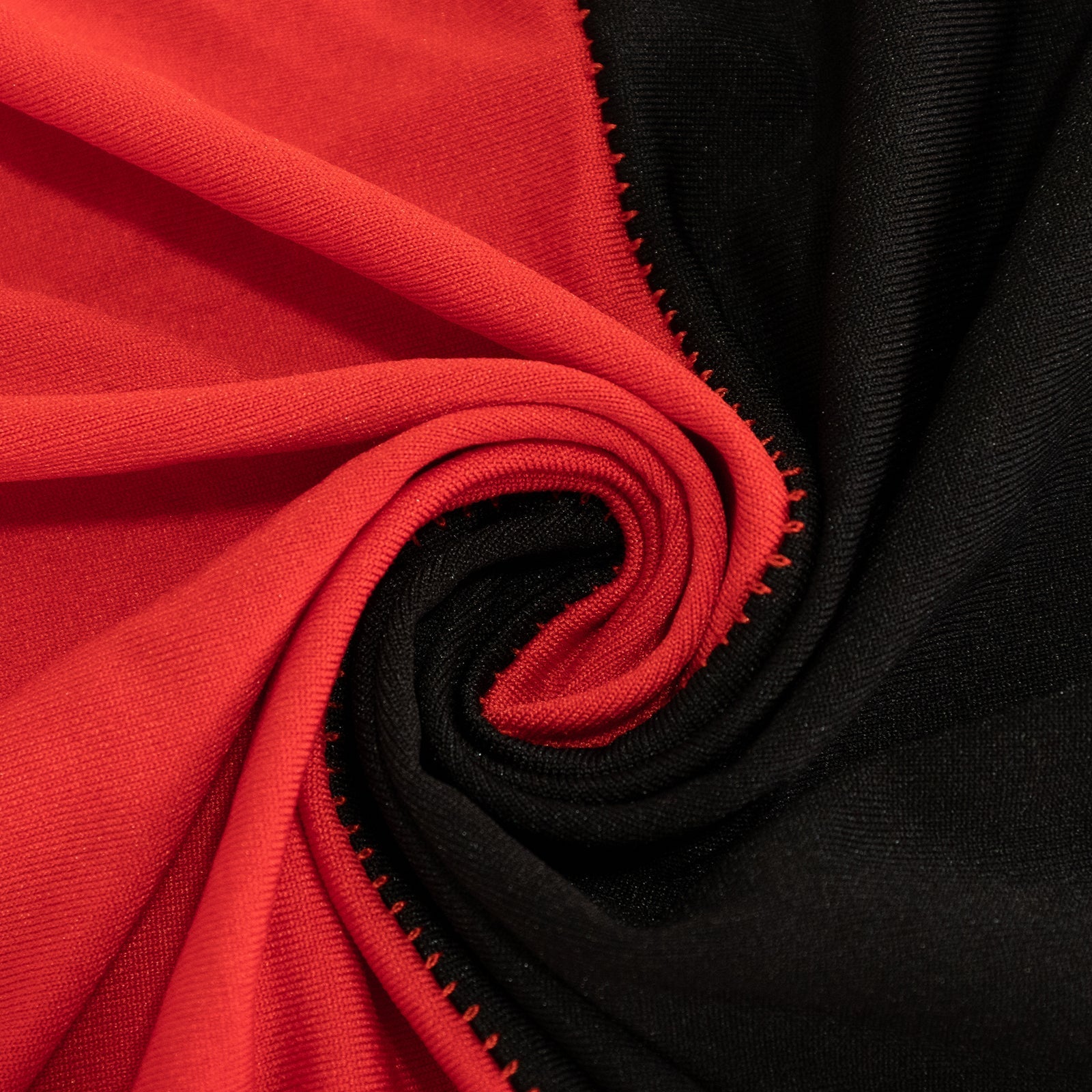 Stretch Spandex 72"x30" Rectangle Table Cover Red/Black Cross Over Design - Two-Piece Fitted Tablecloth with Elastic Foot Pockets