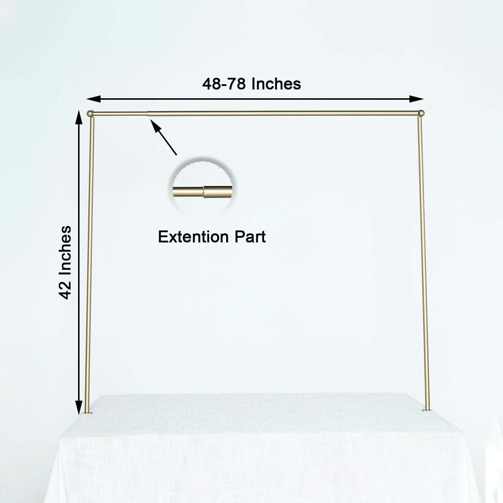 Over The Table Metal Rod Stand with Clamps Gold - Sturdy Adjustable Table Flower Arch Balloon Backdrop Frame Stand for Exquisite Event Setup & Decor 42"