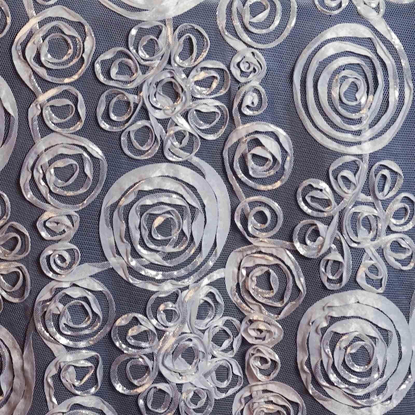 12"x108" Silver Couture Tulle Satin Table Runner