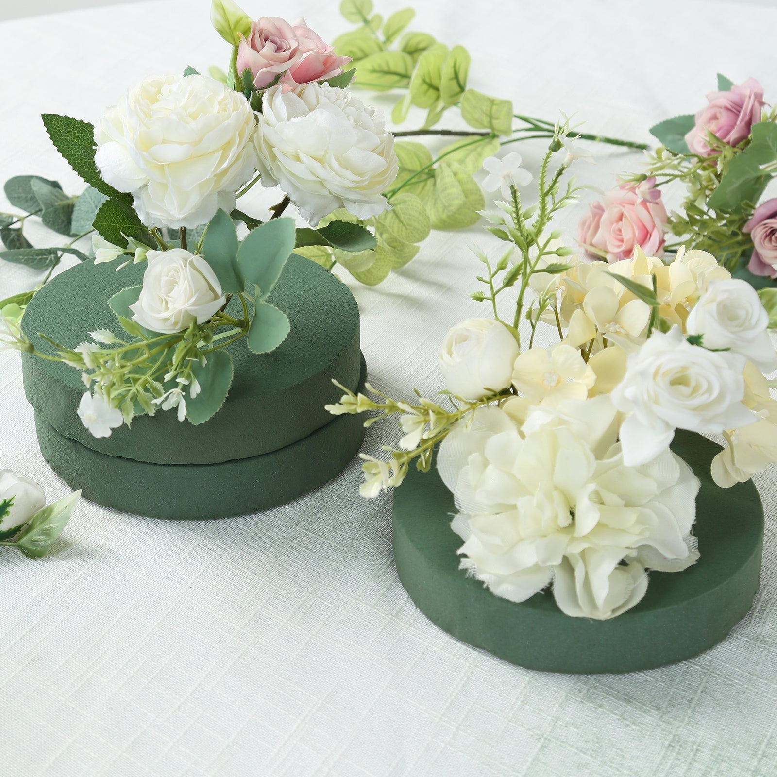 6 Pack Green Large Floral Foam Blocks for Artificial Flowers, 6" Round Wet Styrofoam Bricks Artificial Flower Arrangement Craft Supplies