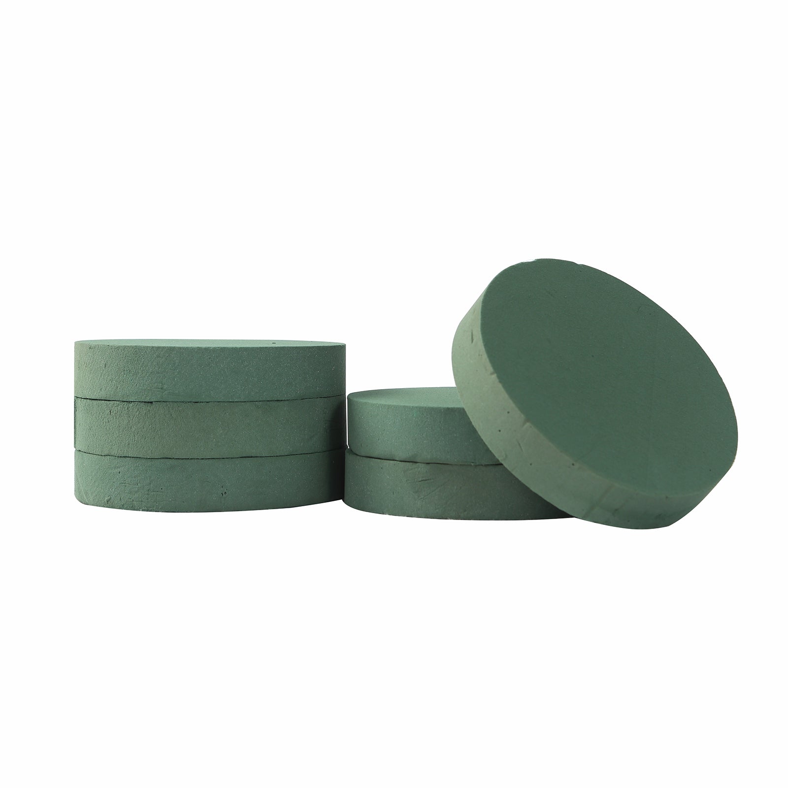 6 Pack Green Large Floral Foam Blocks for Artificial Flowers, 6" Round Wet Styrofoam Bricks Artificial Flower Arrangement Craft Supplies
