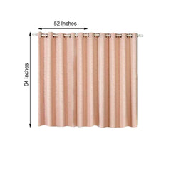 2 Pack Blush Embossed Thermal Blackout Curtain Panels, 52"x64" With Chrome Grommet Window Treatment