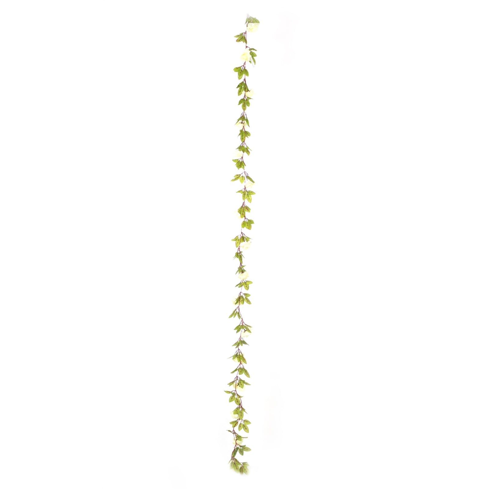 7ft 20 LED White Silk Rose Flower Garland Vine String Lights, Warm White Battery Operated