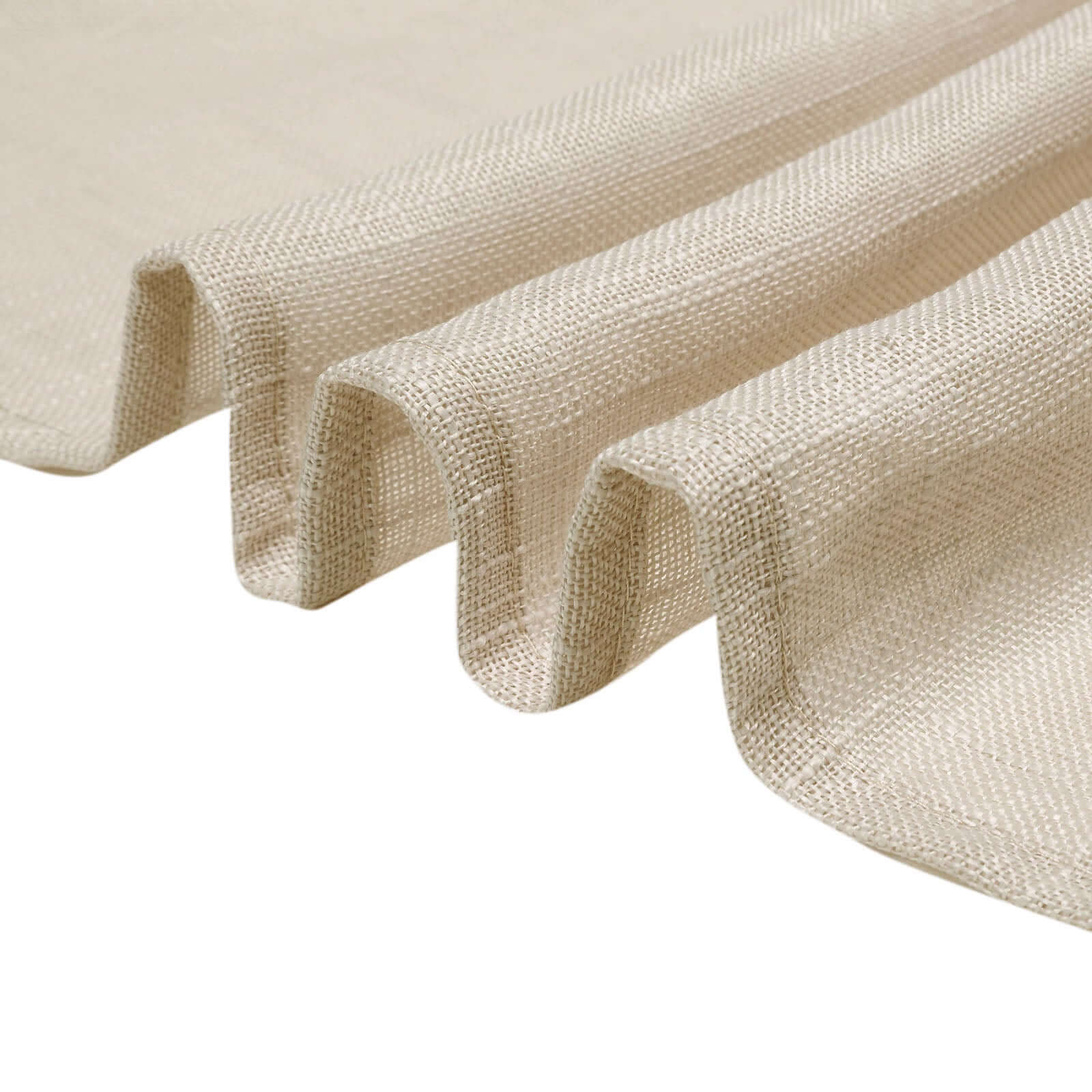 5 Pack Linen Chair Sashes 6"x108" Slubby Textured Beige - Durable Wrinkle-Resistant Decor