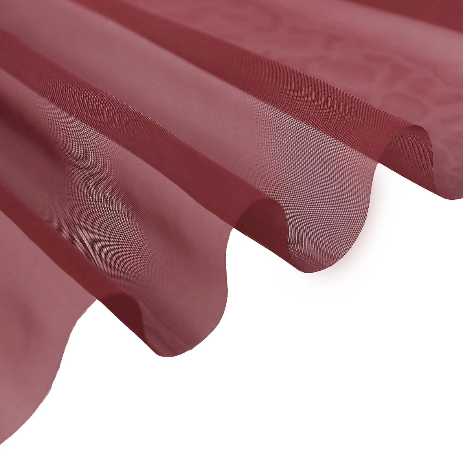 5ftx14ft Premium Burgundy Chiffon Curtain Panel, Durable Flame Resistant Backdrop Ceiling Drapery With Rod Pocket