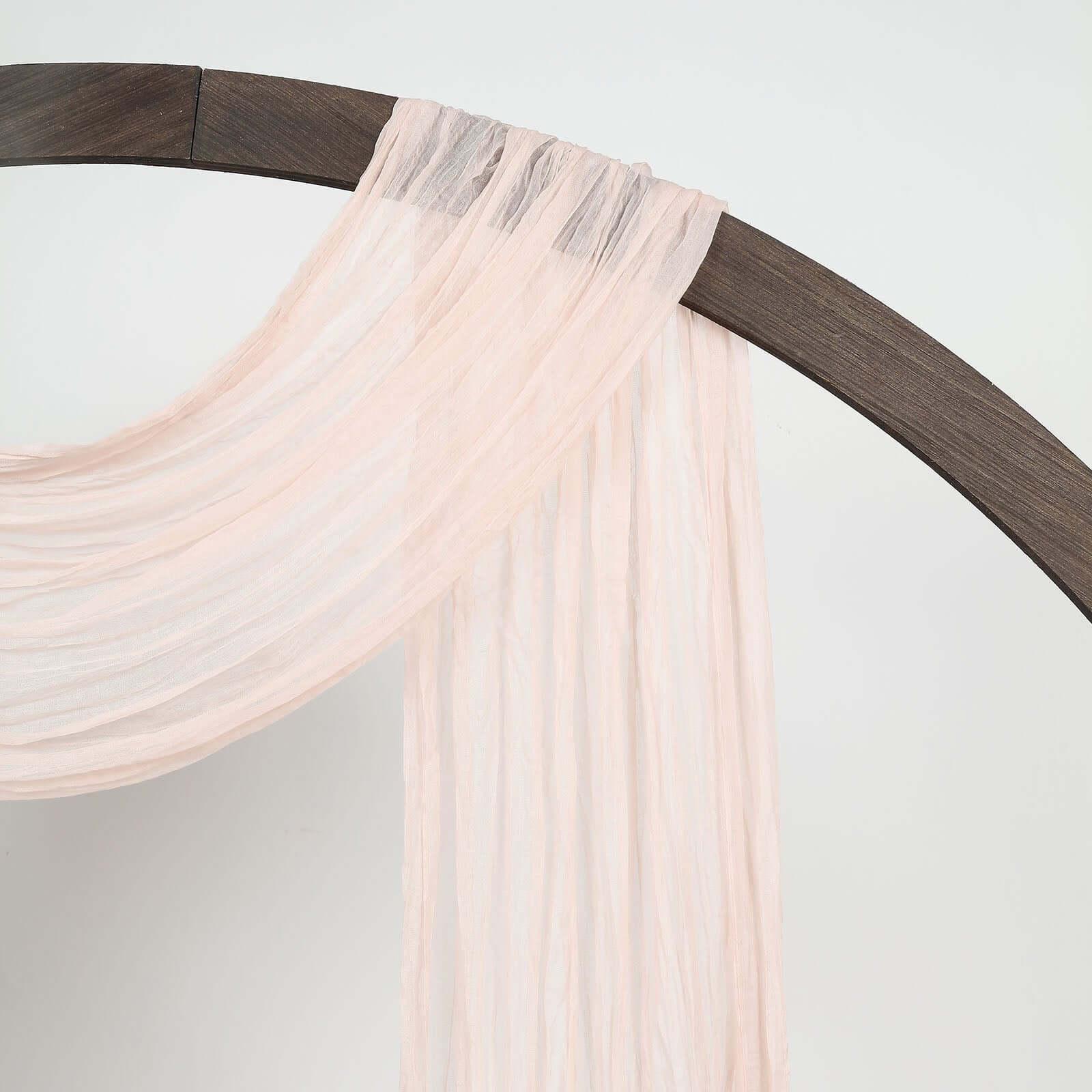 20ft Blush Gauze Cheesecloth Fabric Wedding Arch Drapery, Window Scarf Valance, Boho Decor Arbor Curtain Panel