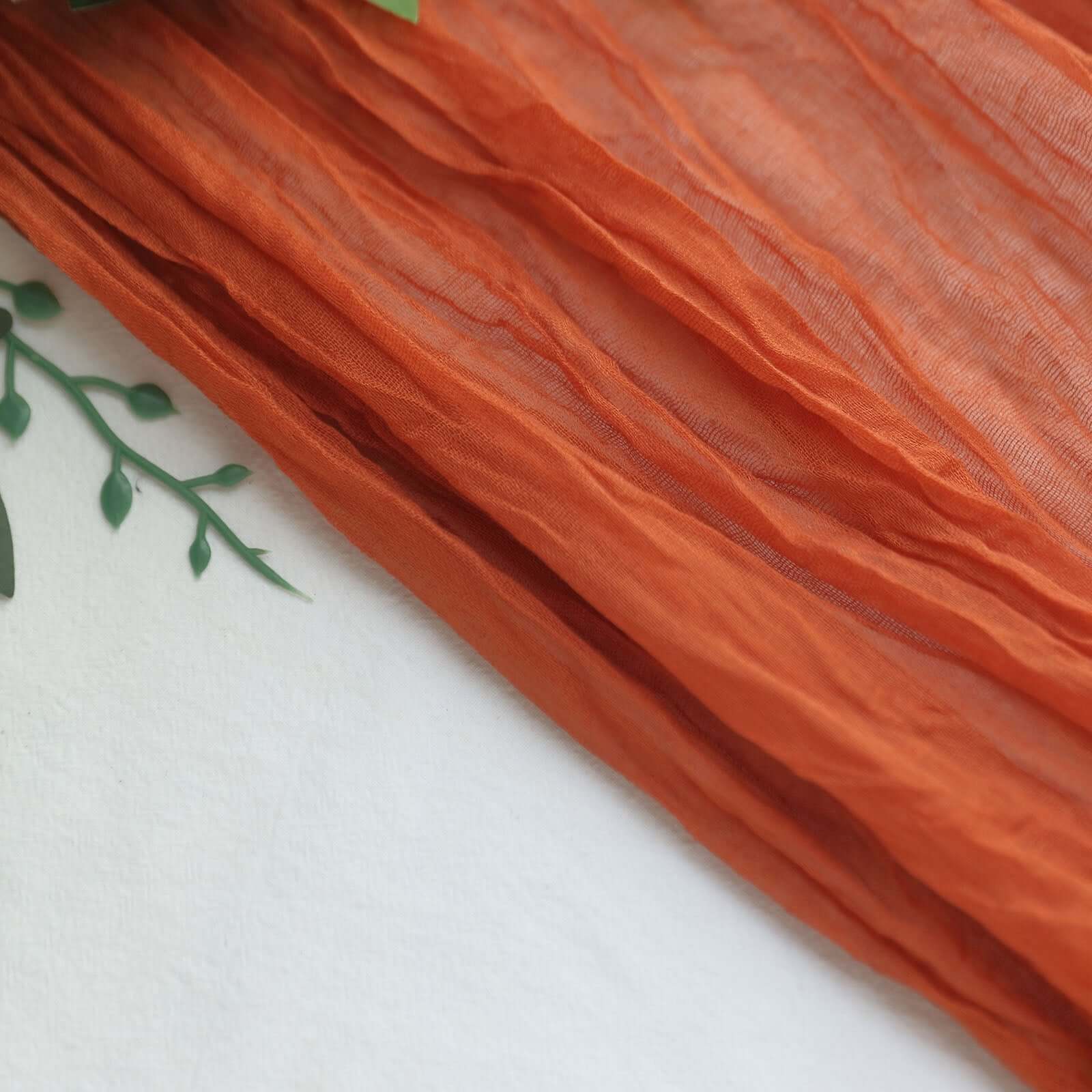 Gauze Cheesecloth 10ft Table Runner Terracotta (Rust) - Rustic Boho Style