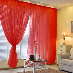 2 Pack Red Sheer Chiffon Event Curtain Drapes, Durable Flame Resistant Premium Organza Backdrop Event Panels With Rod Pockets - 10ftx10ft